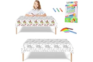 ATBEAMEN Giant Colouring Poster Table Cloth for Kids,47x71inch Unicorn Colouring Posters with 18 Paint Pens Coloring Educational Poster Drawing Paper Table Cover Wall Doodle Art for Boys Girls Birthday Gift