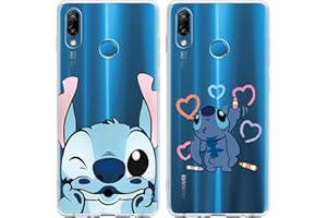 OMYZO [2 Piezas] Funda para Huawei P20 Lite 5,84",Carino Patrón Anime Dibujos Animados Transparente Suave TPU Silicona Carcasa Antichoque Protectora Case Compatible con Huawei P20 Lite