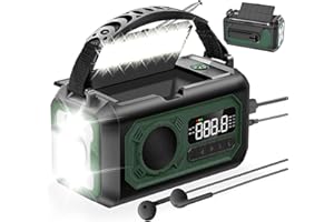 12000mAh Solaire Radio à Manivelle, Wholede AM/FM Radio Portable avec Chargeur de Téléphone, 2 Panneaux Solaires,Alarme SOS,Lampe de Poche pour Camping, Ourdoor, Urgence