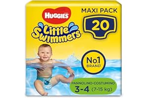 Huggies Little Swimmers Pannolini Taglia 3-4 (7-15 kg), Pannolino costumino, Design Disney, 20 Pz