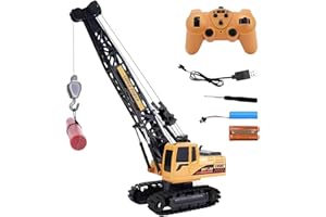 Homirty Rc Crane Toy, Rechargeable Rc Crane,Remote Control Construction Vehicles, with 2.4g Remote, Yellow, Realistic, Kids Construction Toys, Multidirectional, for Kids Ages 3+
