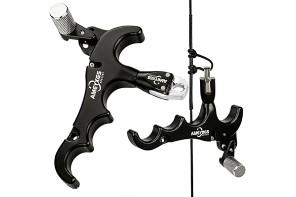 ZSHJGJR Tir à L'Arc Composé Bow Release Aids 4 Doigts en Alliage D'aluminium Composé Bow Release Sensibilité Réglable Pince 360 Degrés Pince Tête