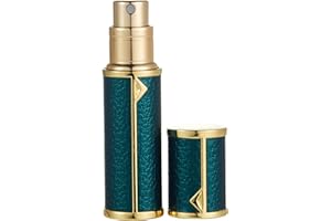 AsaNana Perfume Atomiser, Refillable & Travel Size Perfume Bottle, Leaking Proof,Bottom Pump without Funnel, Luxurious Small women and men, 5ml (Dark Green)