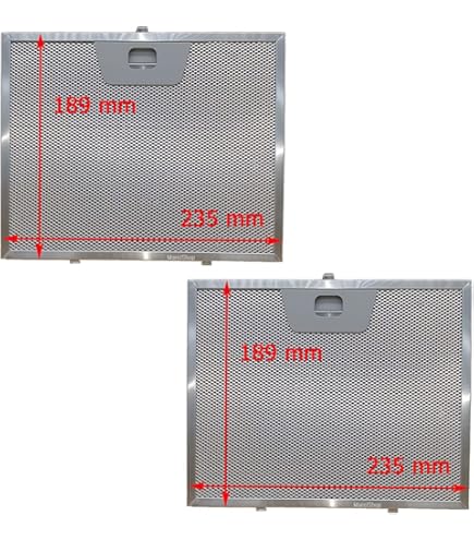 Filtro Metallico Per Cappa Falmec - 2 Pezzi 235x245x8 Mm Con Maniglia Di Sgancio