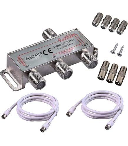 PARTITORE TV SAT 3 USCITE 5-2400MHz RIPARTITORE SEGNALE ANTENNA CONNETTORE F - Foto 4