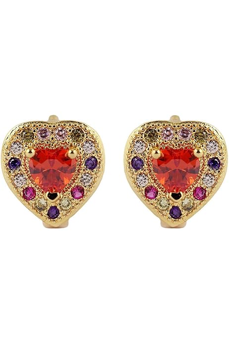 YAZILIND Hohl-Hoop Ohrringe Vergoldet | Mit Zirkonia-Steinchen | 18K Vergoldet | Größe 1,5 Cm | Für Frauen