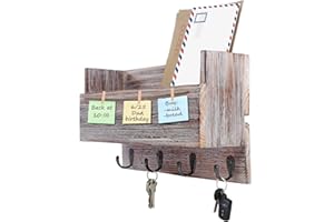 Halcent Revistero Pared Madera Cuelga Llaves Revistero Madera Buzones de Pared Estanteria Colgador Llaves para Entrada Casa Oficina