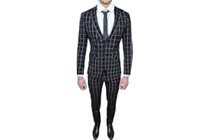 EVOGA Abito Completo Uomo Sartoriale Smoking Vestito Elegante Formale Cerimonia