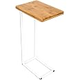 bonVIVO® Table d'appoint Donna Moderne - Acier Inoxydable et Bois