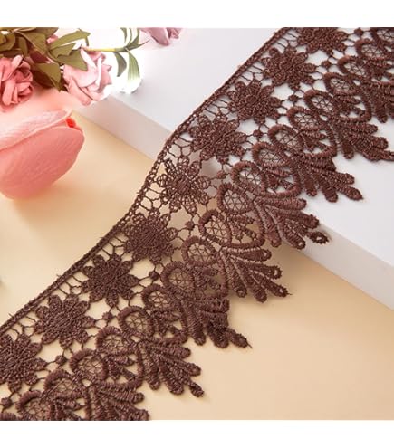 Ruban Dentelle Creux Beige 10 Mètres - Largeur 2,5 Cm, Pour DIY, Décoration, Mariage, Vêtements