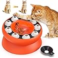 AquaFalcon Cat Slow Feeder, Interactive Slow Feeder Cat Bowl Raised Elevated Cat Puzzle Feeder Food Puzzle Feeder for Indoor Cats Slow Eating Dry Food
