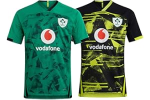 JIEBANG 2021 Ireland Rugby Jersey,Ireland Home/Away Short Sleeve Rugby T-shirt Polo Shirts,Men's Competition Training Football Jersey,100% Polyester Breathable yellow-M