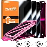 QHOHQ Privacy Screen Protector+Camera Protector for iPhone 18 Pro Max | 3+3 Pieces, 9H+ Anti-Spy Tempered Glass, Anti-Scratch