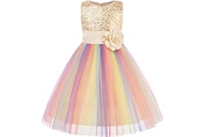 JerrisApparel Ragazze Principessa Senza Maniche Paillettes Vestito Nozze Festa