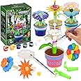 Flowers Building Blocks Toys, Painting Kit Flower Toys for Kids, Arts and Crafts Kits, STEM Educational Gardening Pretend Toy for Girls & Boys Age 6 7 8 9 10