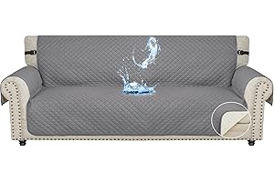 Ystyle Funda Cubre Sofa 4 Plazas - Impermeable Fundas Sofa Verano, Protector Sofa para Gatos Arañazo y Perros Mascotas, Fundas para Sofa Antideslizante Antimanchas Lavable, Gris Claro