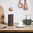 ECVV Jar Coffee Bean Jar Glass Container with Ball Cork Round Glass Bottles with Cork Glass Canisters with Airtight Seal Wooden Lid | 30oz |