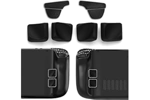 PlayVital Ergonomisches Griff-Set für Steam Deck LCD, Silikon Verbesserungsset Rücktasten & rutschfeste Trigger-Griffe für Steam Deck OLED-Schwarz