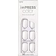 KISS imPRESS Color Press-On Manicure, Gel Nail Kit, PureFit Technology, Short Length, ââ‚¬Å“Frostingââ‚¬Â, Polish-Free Solid Color Mani, Includes Prep Pad, Mini File, Cuticle Stick, and 30 Fake Nails