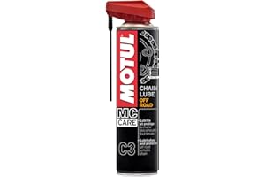 Motul - Lubrificante per Catene di Moto Fuoristrada - Aerosol Giallo Fluo - Compatibile con O-Ring, X-Ring, Z-Ring - Resistente all'Acqua - Antiruggine - MC Care Chain Lube off Road C3-400 ml