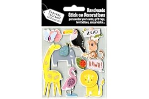 Express Yourself MIP MIP 3D Stickers Zoo Animals, Acrylic, Multicoloured, 0.09 x 3.9 x 6.15 cm