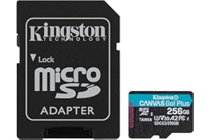 Kingston Canvas Go! Plus microSD Tarjeta de Memoria Categoria 10, UHS-I 256GB microSDXC 170R A2 U3 V30 Card con ADP