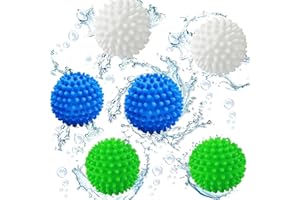 FFTANXS Lot de 6 Boule seche linge,Boule de lavage machine a laver,Boule de lavage,Balle de lavage machine a laver réutilisable,Pour le nettoyage du linge domestique,Balle seche linge accéLère Le séchage
