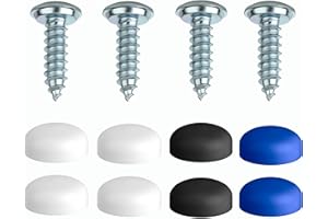 L & P CAR DESIGN License Plate Screws 4-Piece Set Number Plate Screw Set 4.8 x 16mm with Caps [ subtle | secure | legal ] License Plate Attachment Including Cover Caps Fastening Screws
