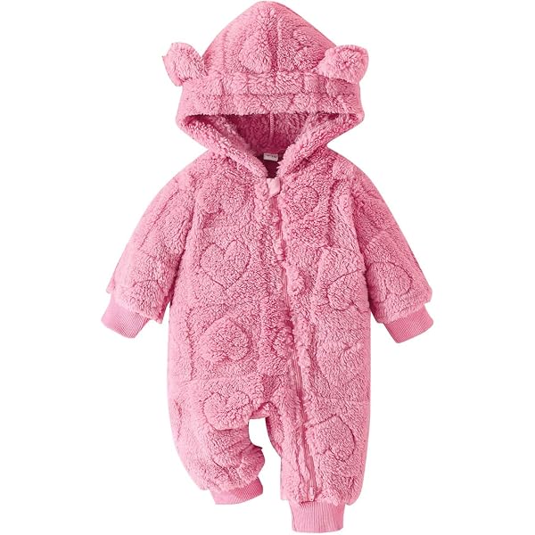 Combinaison Bébé JinBei Hiver - Barboteuse Manches Longues Avec Capuchon Pour Nouveau-né (0-12 Mois)