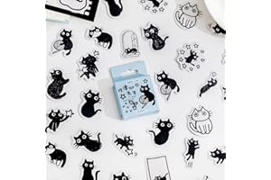 TA MERRY Scrapbook Accessories Cat Stickers Kit，45Pcs Kawaii Scrapbooking Supplies Cute Journaling Stickers for Adults，Aesthetic Kindle Book Stickers Craft Supplies for Scrapbooking，Card Making，Journal(Edgar）