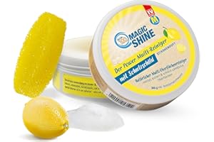 ‎MEDIASHOP Pure100 MagicShine - Putzstein 1x 300g - Reinigungsstein gegen Eingebranntes ohne Kratzer - Universal Putzstein für Küche Bad Edelstahl, Glas, Keramik - Magic Cleaner Allzweckreiniger mit Citrus-Duft