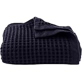 P&Uuml;SK&Uuml;L L&uuml;ks Waffle Banyo Havlusu, 80x160 cm B&uuml;y&uuml;k Boy Havlu Pakette 1-Adet | Siyah, 100% Pamuk Emici Yumuşak Hızlı Kuruyan Y&uuml;