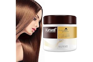 AOSEIENS Karseell Masque capillaire au collagène, traitement capillaire, 500 ml, réparateur en profondeur, huile d'argan, collagène, pour cheveux secs et abîmés, lissage, 1 pièce