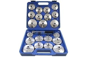 KATSU TOOLS KATSU Set di Chiavi per Filtro Olio 23 Pezzi, 1/2" 65-101mm Strumento di Rimozione della Presa del Filtro dell'olio in Alluminio per Garage Auto Riparazione con Custodia Portaoggetti 450256