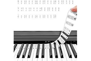 WLLHYF Klavieraufkleber - 88 Tasten, Silikon, Abnehmbar, Kein Aufkleben, Anfänger, Piano