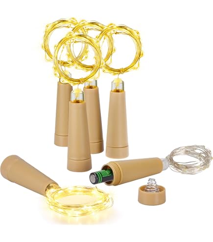 Vicloon Luce Bottiglia,12 Pezzi Luci per Bottiglie 2 M 20 Micro LEDs Bianco Caldo Luci Led a