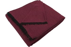 MERCURY TEXTIL- Colcha Multiusos Sofa,Manta Foulard,Plaid para Cama,Cubresofa Cubrecama,jarapas,Comoda Practica y Suave. Poliester Algodón (230 x 260cm, Espiga Granate Negro)