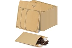 HOPTON 100 Pcs Small Brown Envelopes, Self Adhesive Kraft Paper Seed Envelopes, Coin Envelope Money Envelope for Packing or Storing Small Items Wages, Coins, Stamps, Beads or Seeds (6 * 10cm/2.4 * 3.9inch)