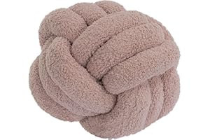 ‎QUANTUM INTERIOR BY MAXLAND Dekoratives Knotenkissen, ca. 25 cm, trendiger Teddy Bouclé Stoff, Handgefüllt, 4 Farben, Sofakissen, Dekoration für Wohnzimmer und Schlafzimmer, ausgefallene Kissen (Rose)