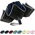 ZOMAKE Reverse Umbrella Windproof Strong,Auto Open & Close Travel Folding Umbrella,Fast Drying Umbrella with 10 Ribs,Sun Umbrella UV Protection UPF 50+ for Women Men