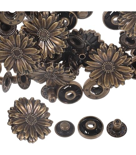 24 Set Boutons Pression En Laiton Φ17mm - Avec Outils Pour Cuir, Veste, Sac - Style Antique
