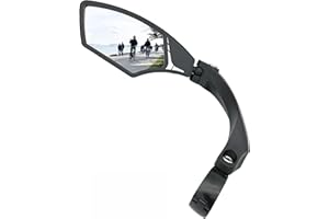 Hafny NEW Handlebar Bike Mirror, HD,Blast-resistant, E-bike Mirror, Glass Lens, HF-MR095 (Silver Left)