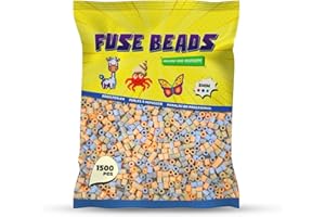 Benny Beads Bügelperlen 1500 Stück, Midi-Größe 5mm, Kreatives Bastelzubehör DIY Fuse Beads (Nude Pastell)