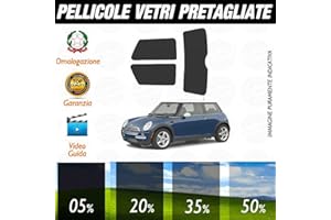 LOLLOMOTO Compatibile con Mini Cooper/S/One/One D/SD dal 2002 al 2006 Pellicole Oscuramento Vetri Posteriori Auto Pre Tagliate a Misura - 05%