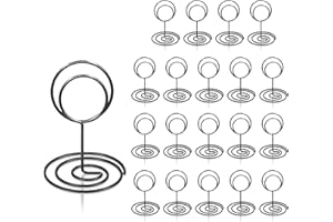 HomWanna Table Number Holders 20Pcs - 2 Inch Mini Place Card Holder Short Table Number Stands for Wedding Party Graduation Restaurant Home Decorations Office Memo Photo Picture Display (Black)