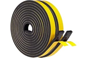 UPSEN Weather Stripping Foam Tape, 10mm(W) x 6mm(T) x 8m(L) Adhesive Insulation Seal Tape, Window Door Draft Excluder for Gap Seal/Cold Against/Anti-Collision/Soundproof/Waterproof/Dustproof