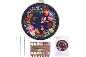 MWOOT Embroidery Starter Kit with Garland Pattern, DIY Cross Stitch Stamped Embroidery Handmade Sewing Craft Kit for Adults Beginner