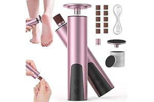 ZIWEO Hornhautentferner Elektrisch, Wiederaufladbarer Hornhaut Entfernen Fuß 6 Stufen Einstellbar mit Austauschbaren Fußfeilen, Pediküre Set für rissige Fersen Hornhaut harte Haut 2-IN-1