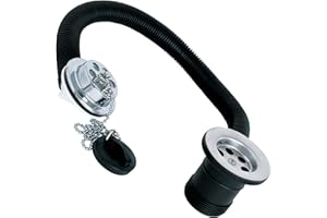 Deva FOV414 Plastic Bath Waste with Overflow and Plug Chrome Finish, 1-1/2"