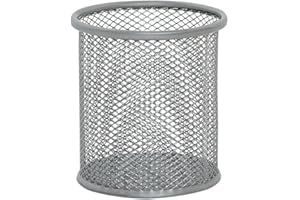 Q-Connect Mesh Pen Pot Silver KF00846